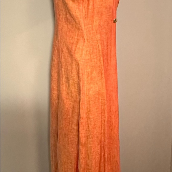 Vintage Escada Margaretha Ley 100% Linen Wrap Dress with Two Buttons - Picture 5 of 11